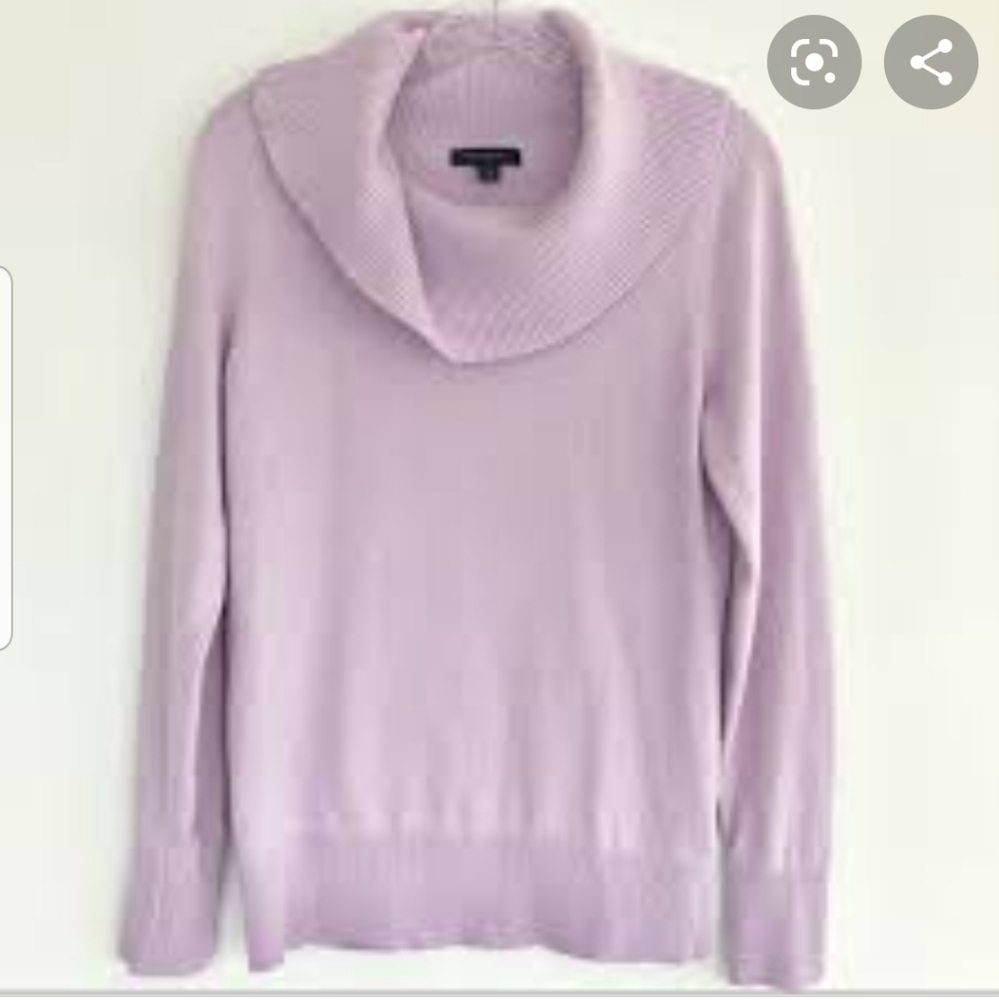 Purple ribbed cowl neck sweater